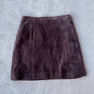 Vintage 90s mocha chocolate brown suede leather mini skirt Y2K Wilson leather